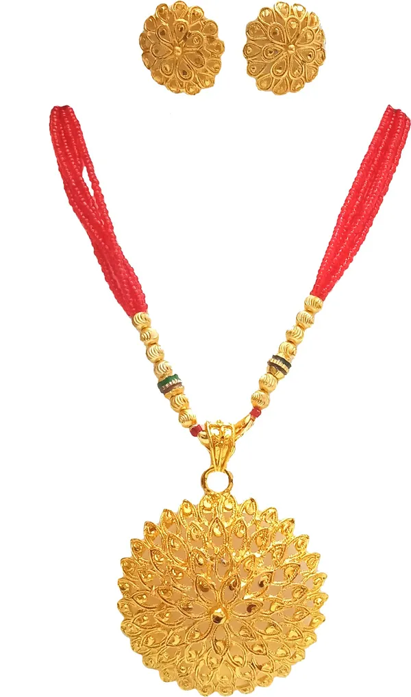 Assamese_Traditional_Gold_Plated_Tassel_Jewellery_Set_For_Women